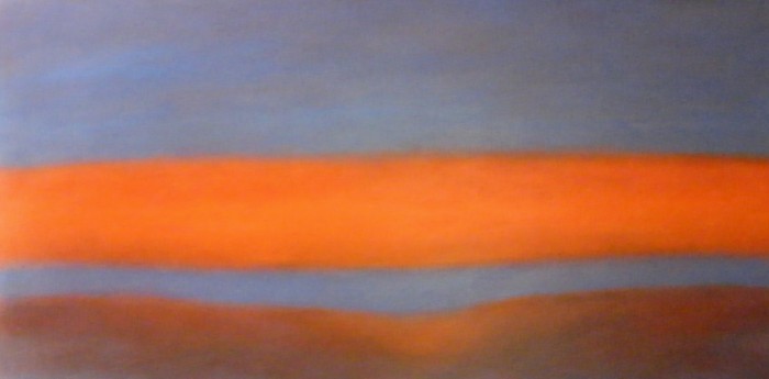atmosphere (sunrise) longview no. 1,  acrylic on canvas,  24x48 inches,  2011