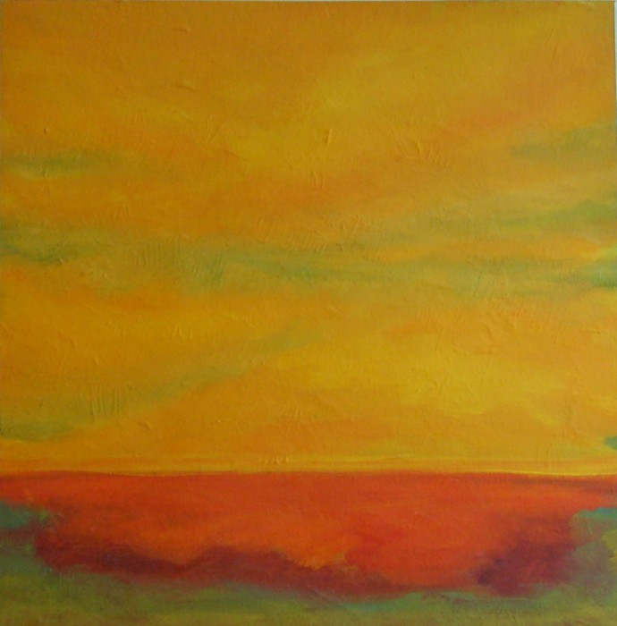 sunrise no. 62,  mixed media on paper,  6x6 inches,  2011